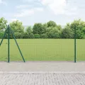 Clôture en fil soudé avec 13 poteaux verts 1,2x50 m en acier