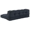 Coussin de canapé en palette  avec un support lombaire en tissu gris anthracite