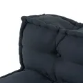 Coussin de canapé en palette  avec un support lombaire en tissu gris anthracite