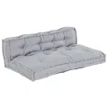 Coussin de canapé palette  avec dossier en tissu gris