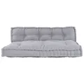Coussin de canapé palette  avec dossier en tissu gris