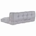 Coussin de canapé palette  avec dossier en tissu gris