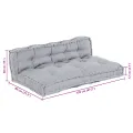 Coussin de canapé palette  avec dossier en tissu gris