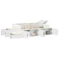 Cadre de lit de rangement Blanc 90x190 cm