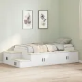 Cadre de lit de rangement Blanc 90x190 cm