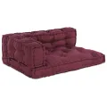 Coussin de canapé surpalette  avec accoudoirs et soutien lombaire en tissu rouge