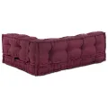 Coussin de canapé surpalette  avec accoudoirs et soutien lombaire en tissu rouge