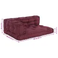 Coussin de canapé surpalette  avec accoudoirs et soutien lombaire en tissu rouge