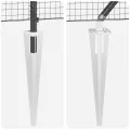 Set de poteaux de clôture en métal Ensemble de 2 Gris Métal