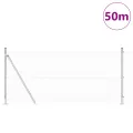 Clôture en fil soudé avec 13 poteaux flanqués 0.8x50 m en acier galvanisé