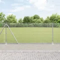 Clôture en fil soudé avec 13 poteaux flangés 0.8x25 m en acier galvanisé