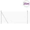 Clôture en fil soudé avec 13 poteaux flangés 0.8x25 m en acier galvanisé