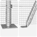 Clôture en fil soudé avec 13 poteaux flangés 0.8x25 m en acier galvanisé