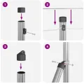 Clôture en fil soudé avec 13 poteaux flangés 0.8x25 m en acier galvanisé