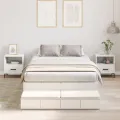 Cadre de lit de rangement Blanc 120x190 cm