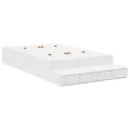 Cadre de lit de rangement Blanc 120x190 cm