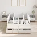 Cadre de lit de rangement Blanc 120x190 cm