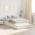 Cadre de lit de rangement Blanc 120x190 cm