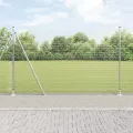 Clôture en Fil Soudé avec 13 Poteaux Flasques 1.6x25 m Acier Galvanisé