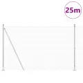 Clôture en Fil Soudé avec 13 Poteaux Flasques 1.6x25 m Acier Galvanisé