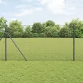 Clôture en fil soudé avec 13 poteaux Gris 1,2x25 m Acier