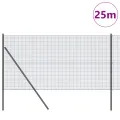 Clôture en fil soudé avec 13 poteaux Gris 1,2x25 m Acier