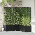 jardinière avec treillis 5 pcs noir 120x120x143 cm