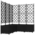 jardinière avec treillis 5 pcs noir 120x120x143 cm