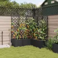 jardinière avec treillis 5 pcs noir 120x120x143 cm
