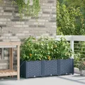 Jardinières  avec système d'irrigation 3 pcs Gris