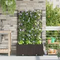 Jardinière avec treillis 2 pcs Marron 80x40x143 cm