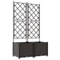 Jardinière avec treillis 2 pcs Marron 80x40x143 cm