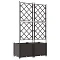 Jardinière avec treillis 2 pcs Marron 80x40x143 cm