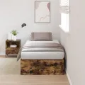 Cadre de lit de rangement Chêne fumé 80x200 cm