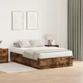 Cadre de lit de rangement  Chêne fumé 120x190 cm