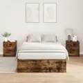 Cadre de lit de rangement  Chêne fumé 120x190 cm