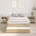 Cadre de lit de rangement en chêne Sonoma 120x190 cm