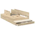 Cadre de lit de rangement en chêne Sonoma 120x190 cm