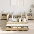 Cadre de lit de rangement en chêne Sonoma 120x190 cm
