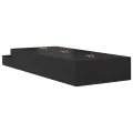 Cadre de lit de rangement Noir Chêne 90x190 cm