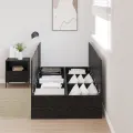 Cadre de lit de rangement  Chêne noir 90x190 cm