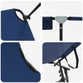 Chaise longue pliante avec auvent bleu en tissu Oxford 600D