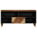 Meuble TV 100x33x46 cm en bois massif de manguier