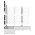 Jardinière de Jardin avec Treillis 5 pcs Blanche 120x120x125.5 cm
