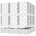 Jardinière de Jardin avec Treillis 5 pcs Blanche 120x120x125.5 cm