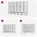 Jardinière de Jardin avec Treillis 5 pcs Blanche 120x120x125.5 cm