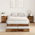 Cadre de lit de rangement en bois ancien 120x190 cm