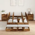 Cadre de lit de rangement en bois ancien 120x190 cm