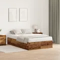 Cadre de lit de rangement  en bois ancien 120x190 cm