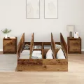 Cadre de lit de rangement  en bois ancien 120x190 cm